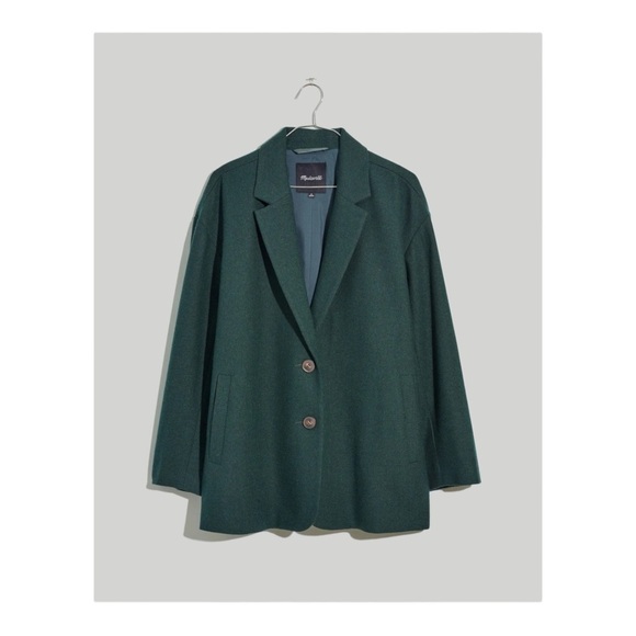 Madewell The Brushed Oversized Dorset Blazer in Hthr Dark Palm Melange NWT - Picture 2 of 7